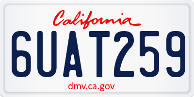 CA license plate 6UAT259