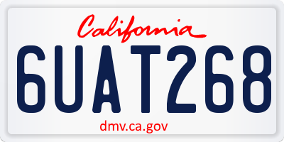CA license plate 6UAT268