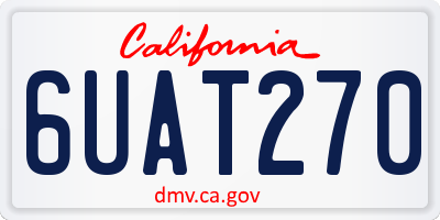 CA license plate 6UAT270