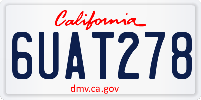 CA license plate 6UAT278