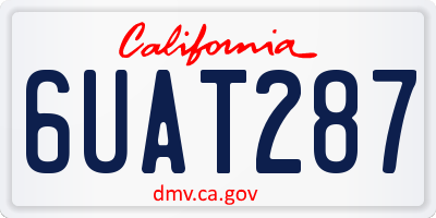CA license plate 6UAT287