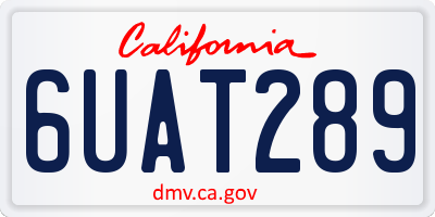 CA license plate 6UAT289