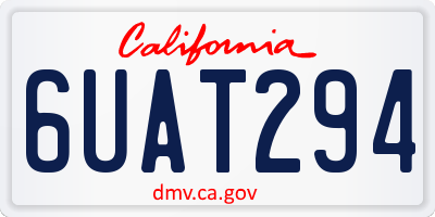 CA license plate 6UAT294