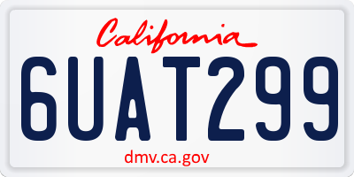 CA license plate 6UAT299