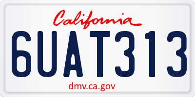 CA license plate 6UAT313