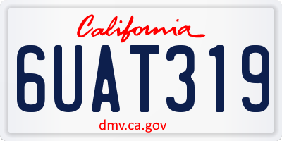 CA license plate 6UAT319