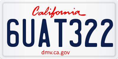CA license plate 6UAT322