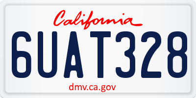 CA license plate 6UAT328