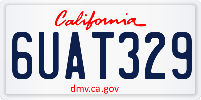 CA license plate 6UAT329
