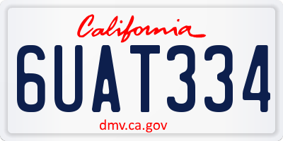 CA license plate 6UAT334