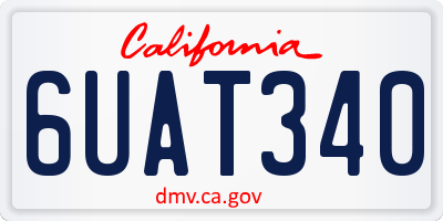 CA license plate 6UAT340