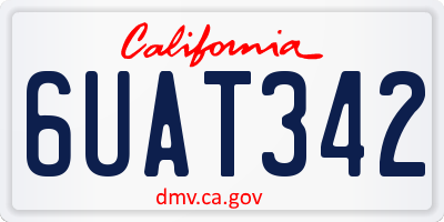 CA license plate 6UAT342