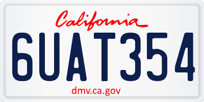 CA license plate 6UAT354