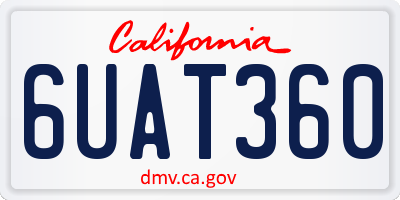 CA license plate 6UAT360