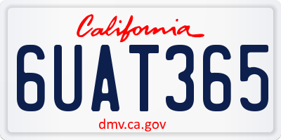 CA license plate 6UAT365