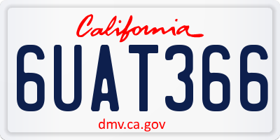 CA license plate 6UAT366
