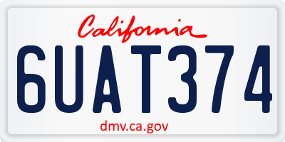 CA license plate 6UAT374