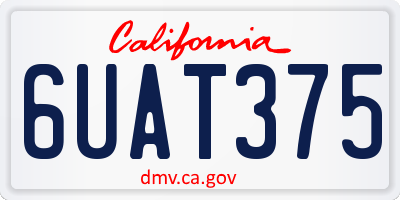CA license plate 6UAT375