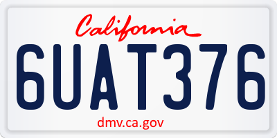 CA license plate 6UAT376