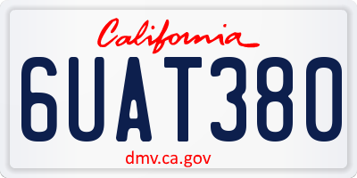 CA license plate 6UAT380