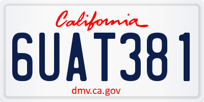 CA license plate 6UAT381