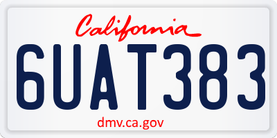 CA license plate 6UAT383