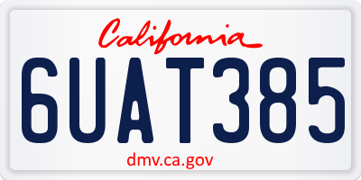 CA license plate 6UAT385