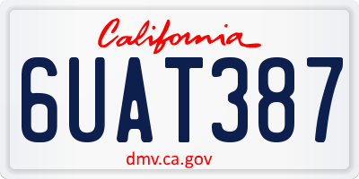 CA license plate 6UAT387