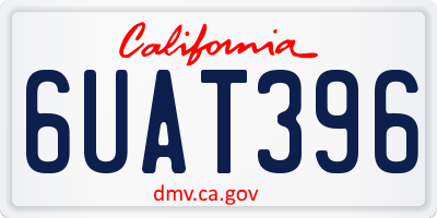 CA license plate 6UAT396