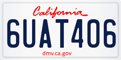 CA license plate 6UAT406