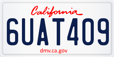 CA license plate 6UAT409