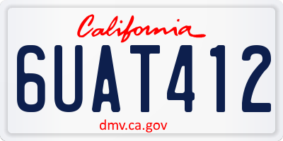 CA license plate 6UAT412