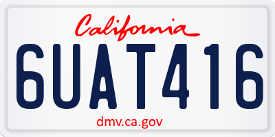 CA license plate 6UAT416