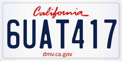 CA license plate 6UAT417
