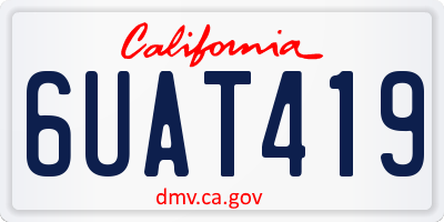 CA license plate 6UAT419