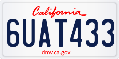 CA license plate 6UAT433