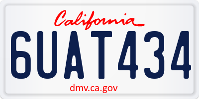CA license plate 6UAT434