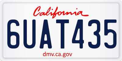 CA license plate 6UAT435
