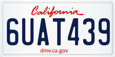CA license plate 6UAT439