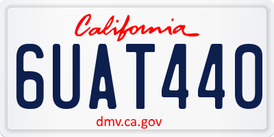 CA license plate 6UAT440