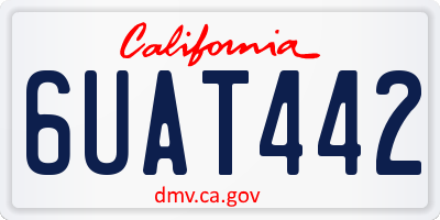 CA license plate 6UAT442