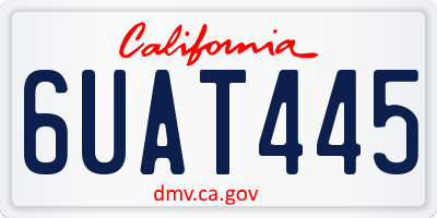 CA license plate 6UAT445