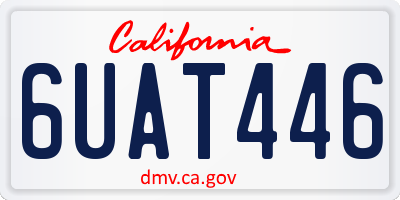 CA license plate 6UAT446
