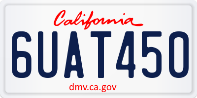 CA license plate 6UAT450