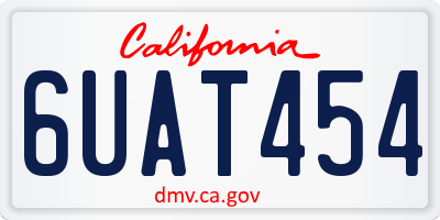 CA license plate 6UAT454