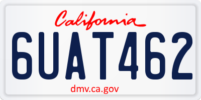 CA license plate 6UAT462