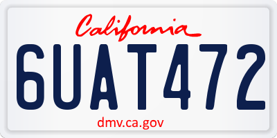 CA license plate 6UAT472