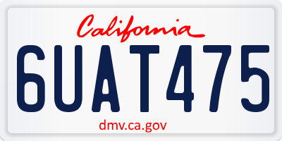 CA license plate 6UAT475