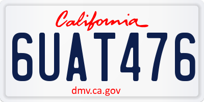 CA license plate 6UAT476