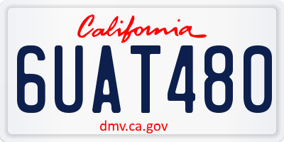 CA license plate 6UAT480